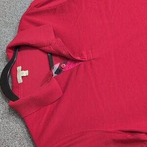 Burberry Britt Polo Size Large In Red Athletic Fit Classic Luxury